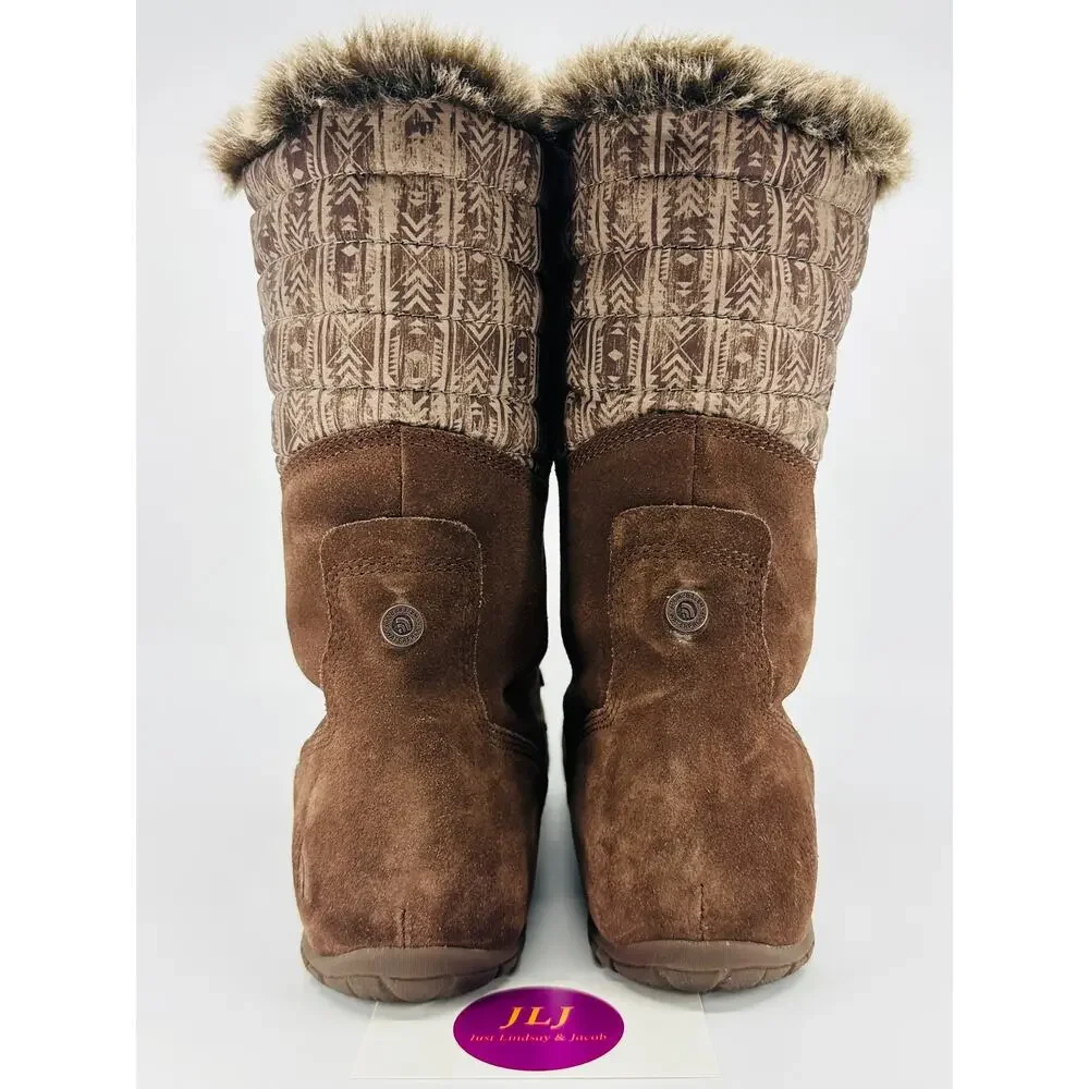 North Face Women's Nuptse Purna II Brown Waterproof Suede Winter Boots Size 9